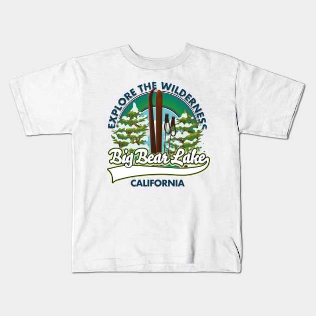 big bear lake california ski logo Kids T-Shirt by nickemporium1